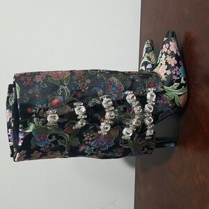 Elegant Pink Floral Heeled Boots